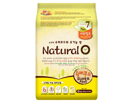 네츄럴오 전연령 강아지 6가지 슈퍼푸드와 쌀 애견사료